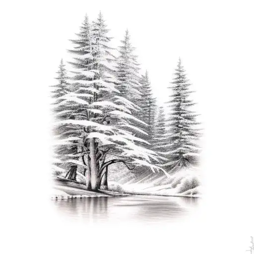 Mountain River Aspen Tree