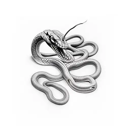 Snake That Bites Into Apple