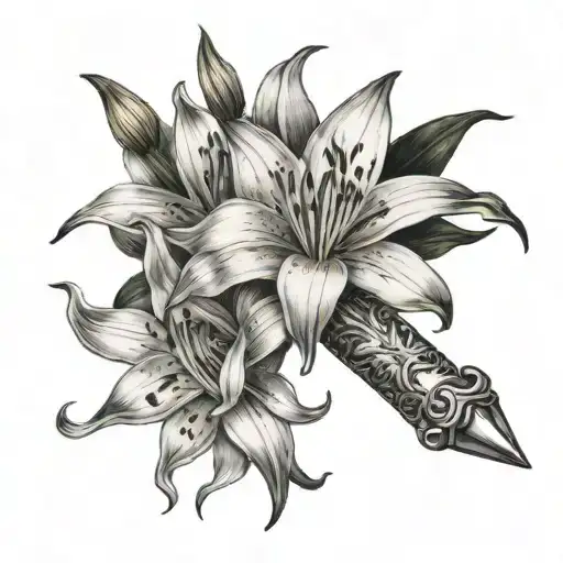Dagger And White Lily