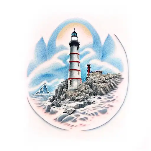 Lighthouse And Mountains Arm Sleeve