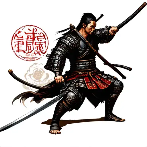 Samurai Warrior Holding Sword