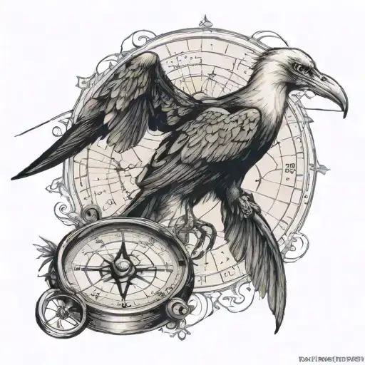 Frigatebird With Compass