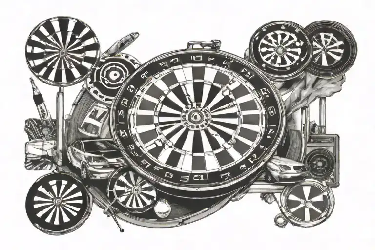 Nissan Skyline With Dart Board