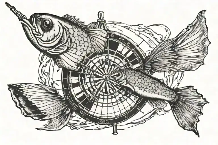 Fishing Road Holding Up A Dartboard