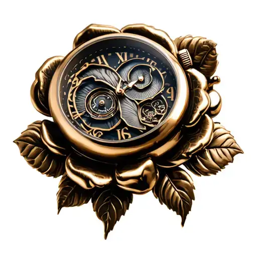 Poket Watch Rose Brass