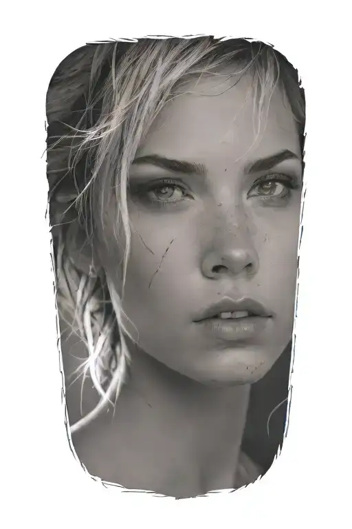 The Face Of A Sexy Girl In Lightning