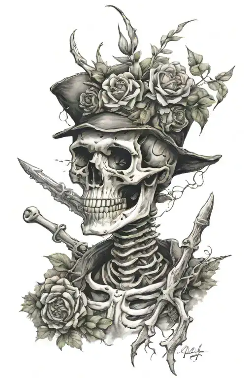 Skeleton Hunter With Nature