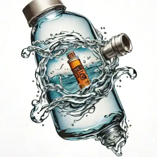 A Water Bottle Floating