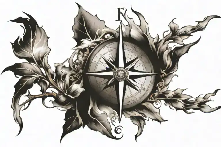 Compass Wind Rose Wind Water Fire As A Symbol Of The Human Spirit