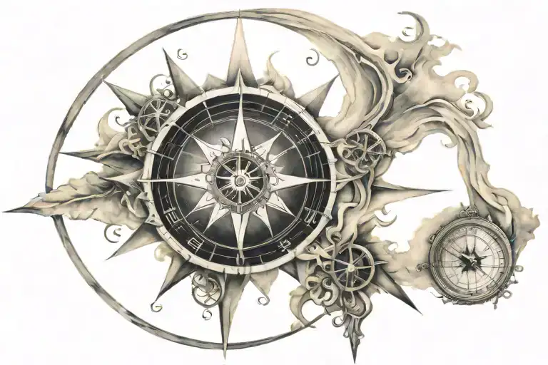 Wind Rose Compass Wind Fire Water No Fear