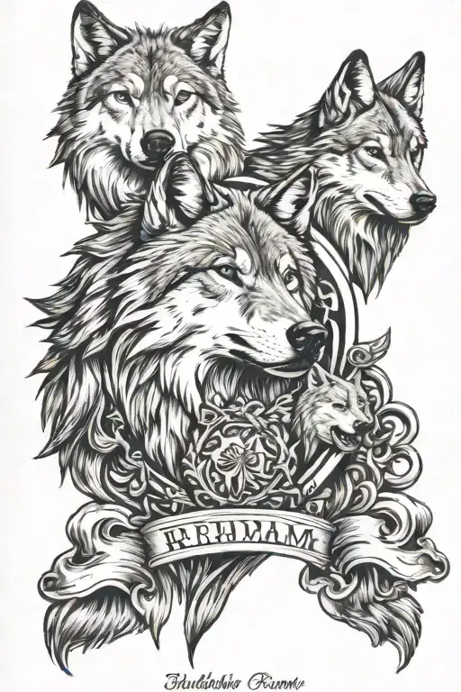 Wolf And Family Crest