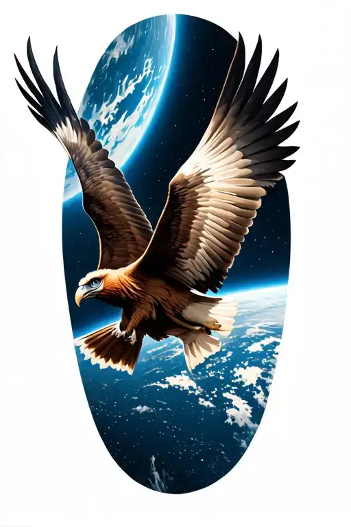 Griffon Vulture Flying Into Space