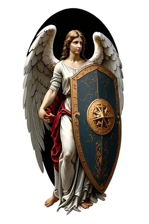 Angel Holding A Shield