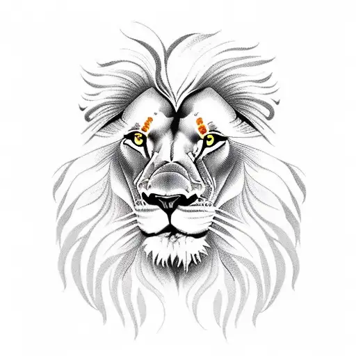 Lion Looking To The Moon