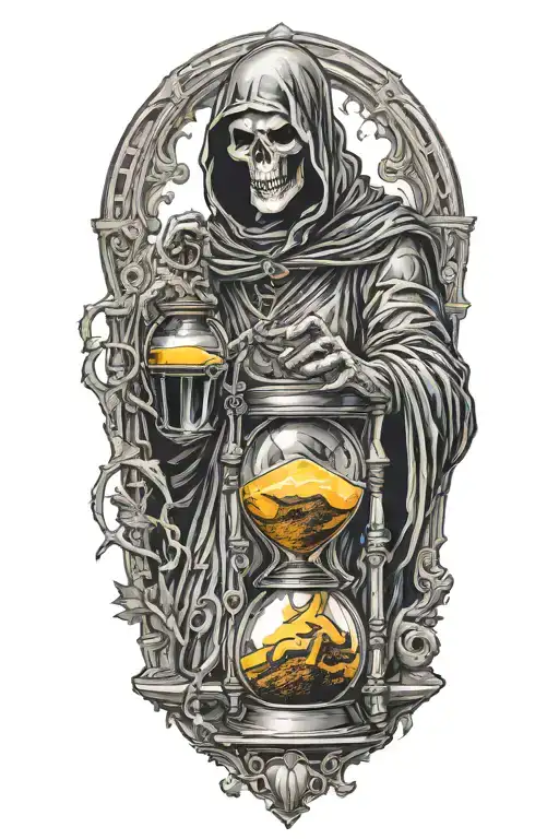Grim Reaper Smashing An Hourglass