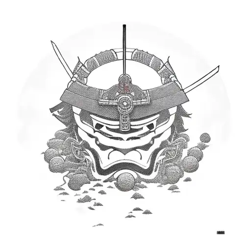 A Samurai Warrior Standing On A Pile Of Defeated Enemies Under A Blood-red Moon