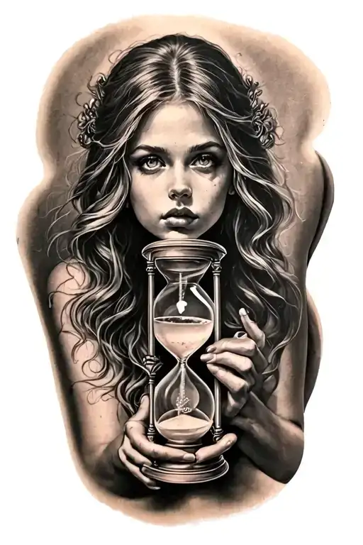 Woman Holding An Hourglass