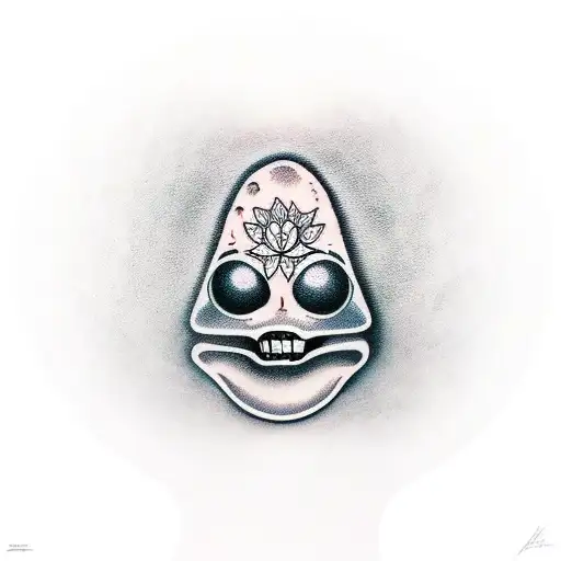 Ufo With An Alien Inside Holding A Flower