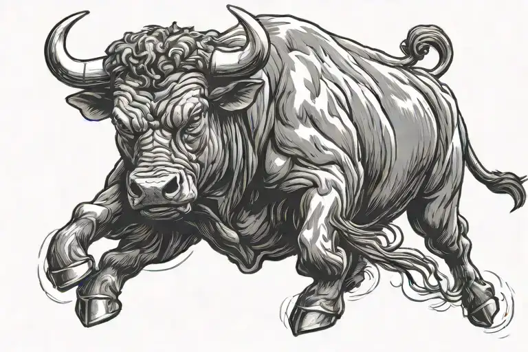 Muscular Charging Angry Bull