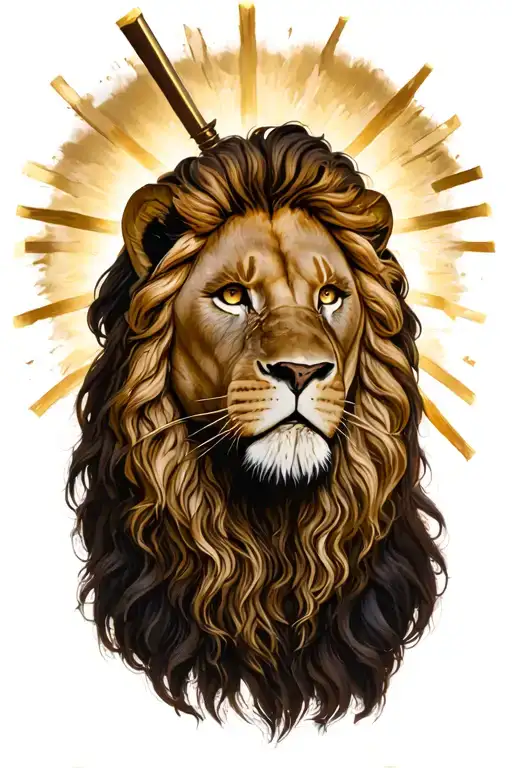 Lion Of Judah Jesus Guarding Warrior Princess Soldier