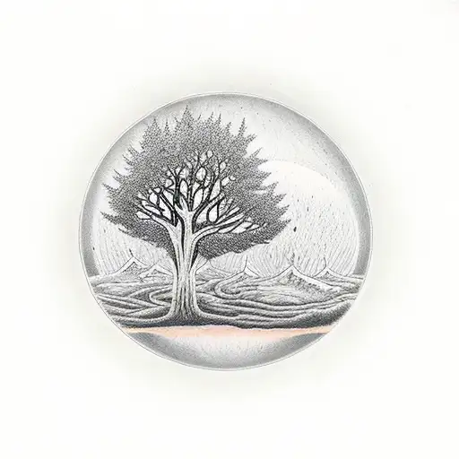 Tree Ring Circle With Tree Inside