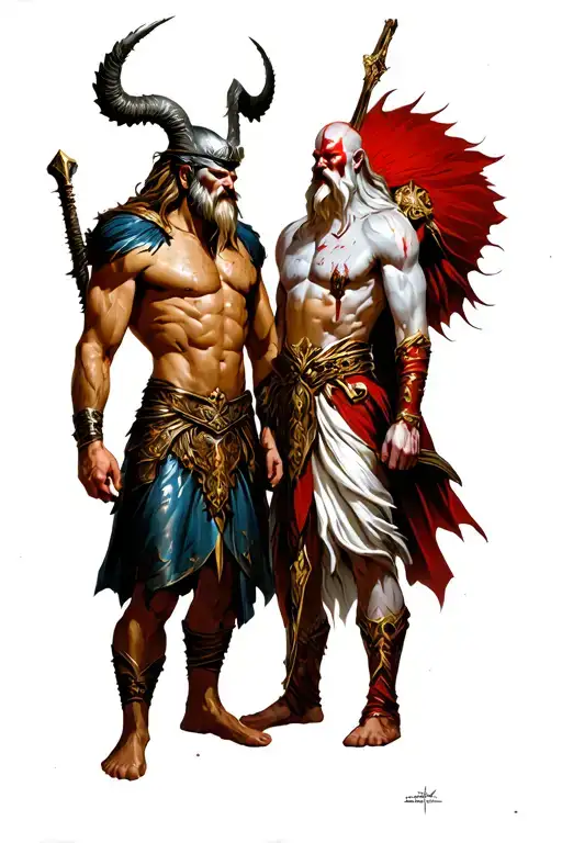 Odin Vs Zeus And Kratos Watching Them