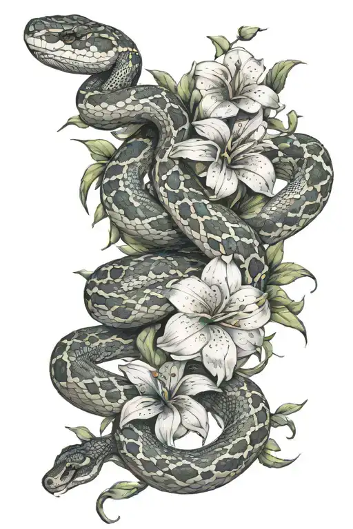 Realistic Python Snake Flowers Jethro Lincoln