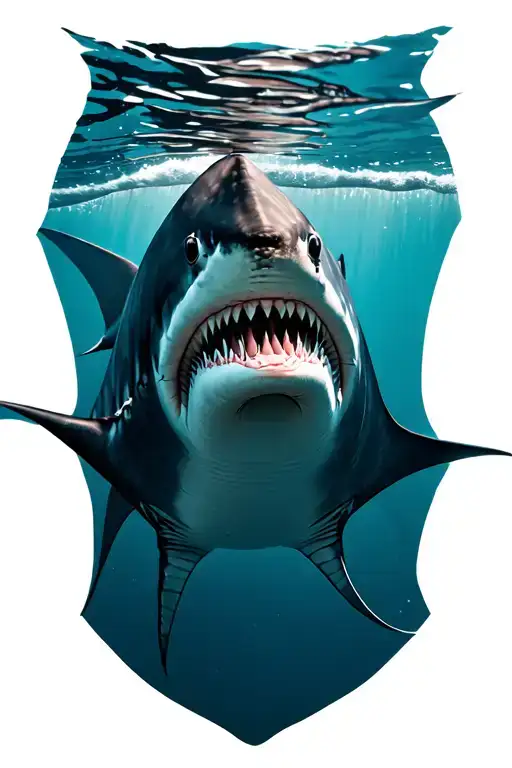 Ocean Shark Manta Ray Swimming