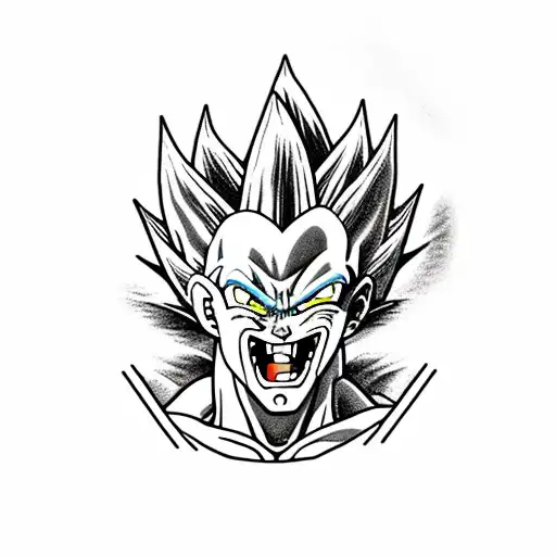 Vegeta Dying With Skull And Roses