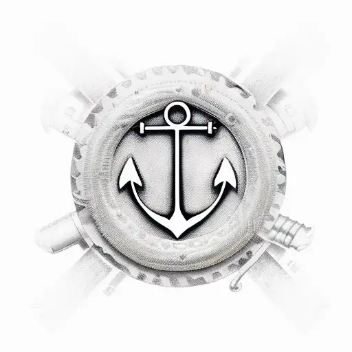 Anchor With Wrench Key And Ship