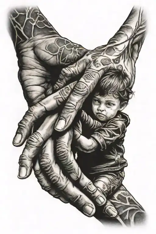 Daughter And Son Holding Hands