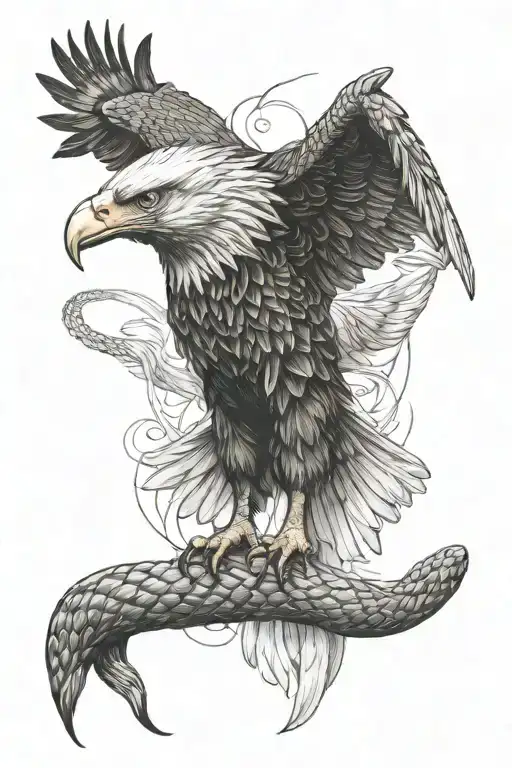 Eagle With Snake