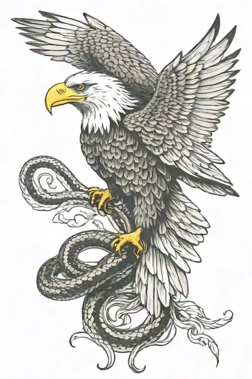 Eagle With Snake