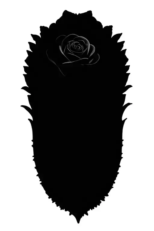 Partially Bloomed Rose In Baroque Style