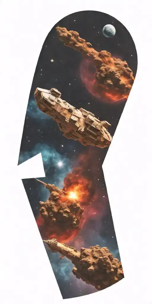 Distant Galaxy Themed With Cosmic Dust