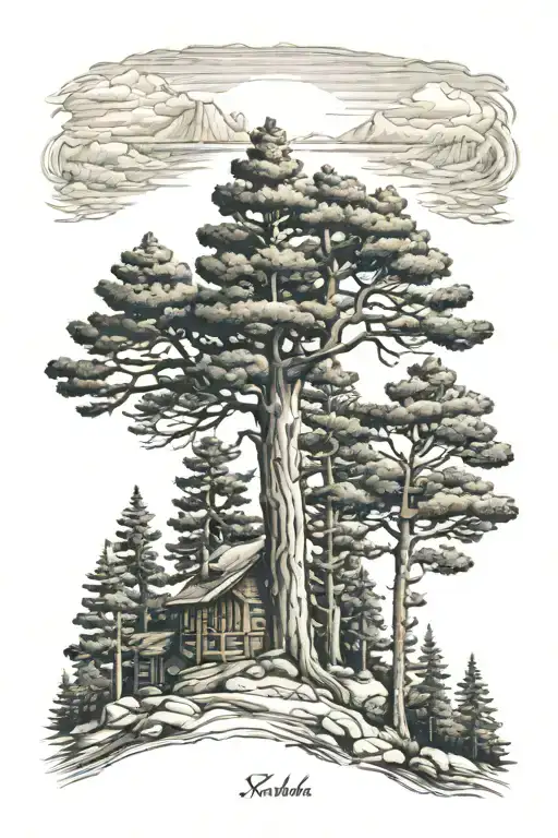Ponderosa Pine Forest Scene