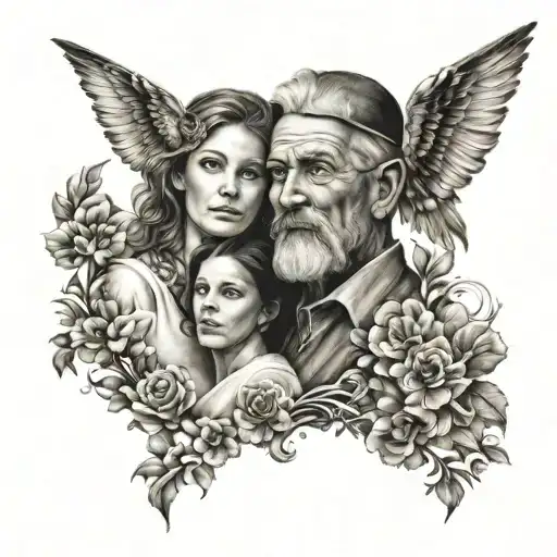 Family Tatoo 3 Sister And Father And Mother