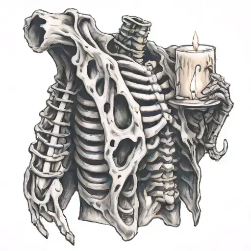 Rib Cage With A Candle