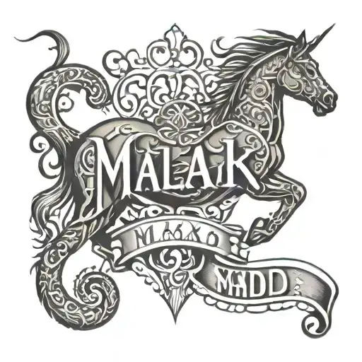 A Unique Design Combining The Names 'Malak' And 'Majd' In A Creative Way