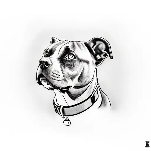 Black Pitbull With Red Collar