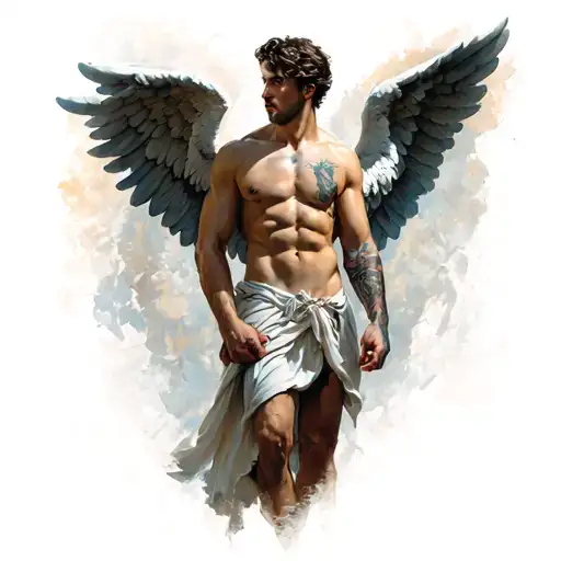 Male Fallen Angel With Wings