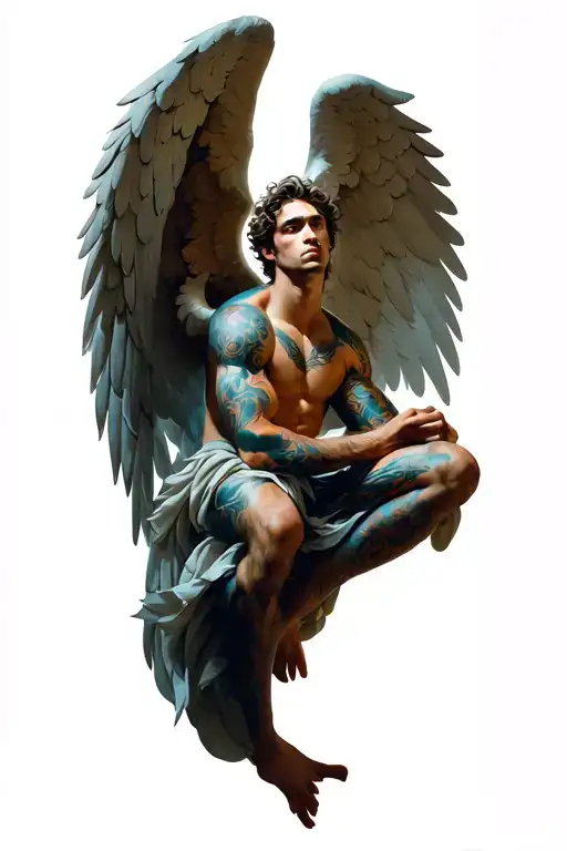 Male Fallen Angel With Wings