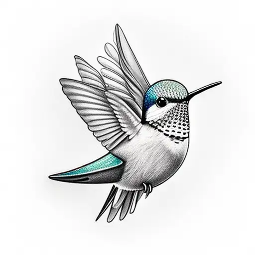 Hummingbird With Flowers And Pigeon