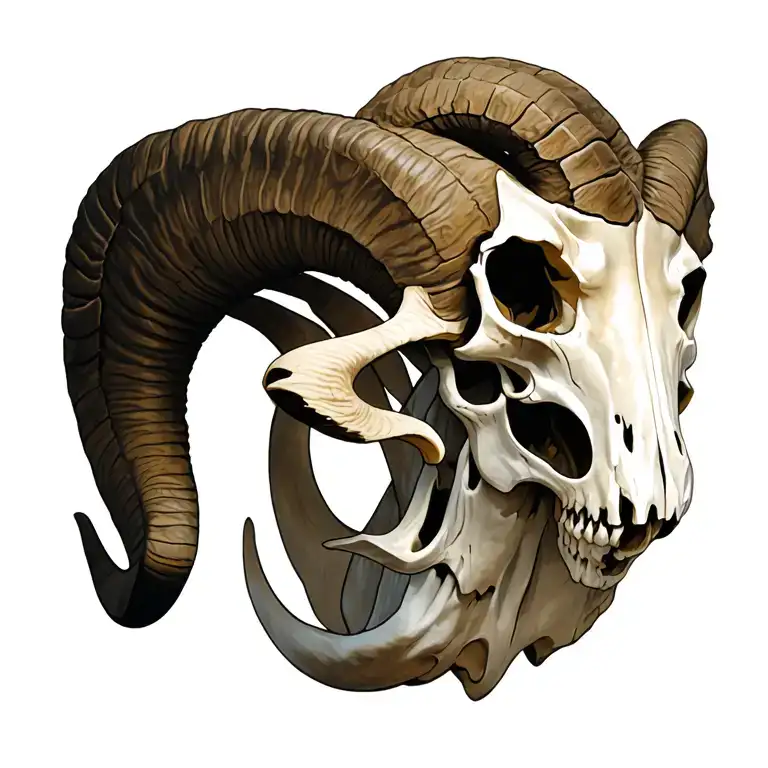 Aries Ram Skull Wearing