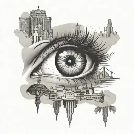 Eye With The City Of New Orleans Skyline In The Background