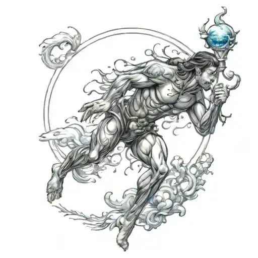 The Astrological Sign Of Aquarius Man In A Humanized Version Badass