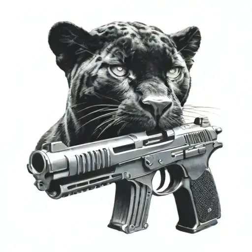 Black Panther On A Gun