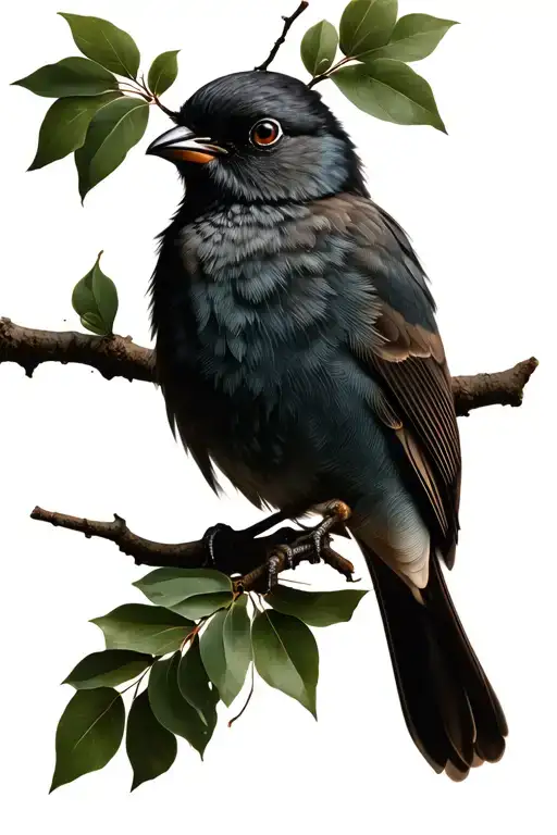 Bird Made Of Branch And Bay Leaf