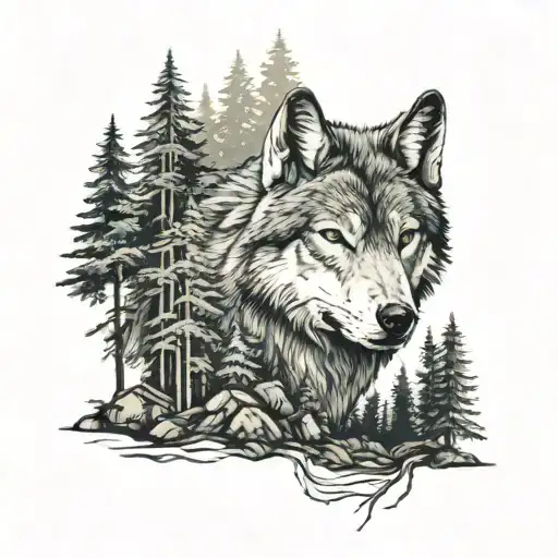 Forest And Wolf