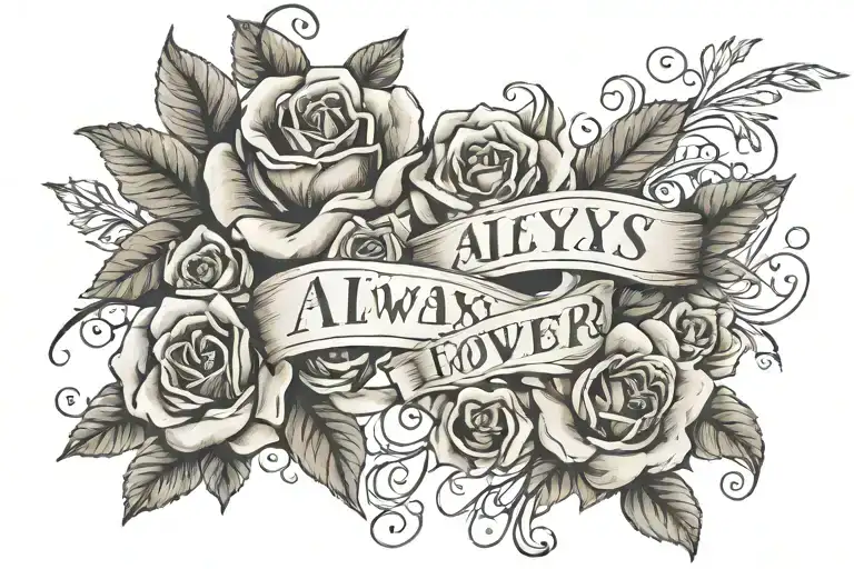 Always & Forever Written In Script